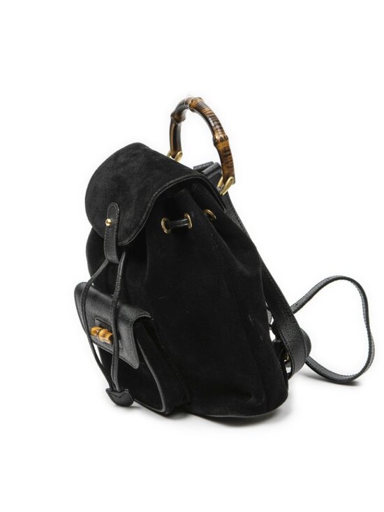 Gucci Mini Bamboo Backpack Sac Black Suede Leather main image 6